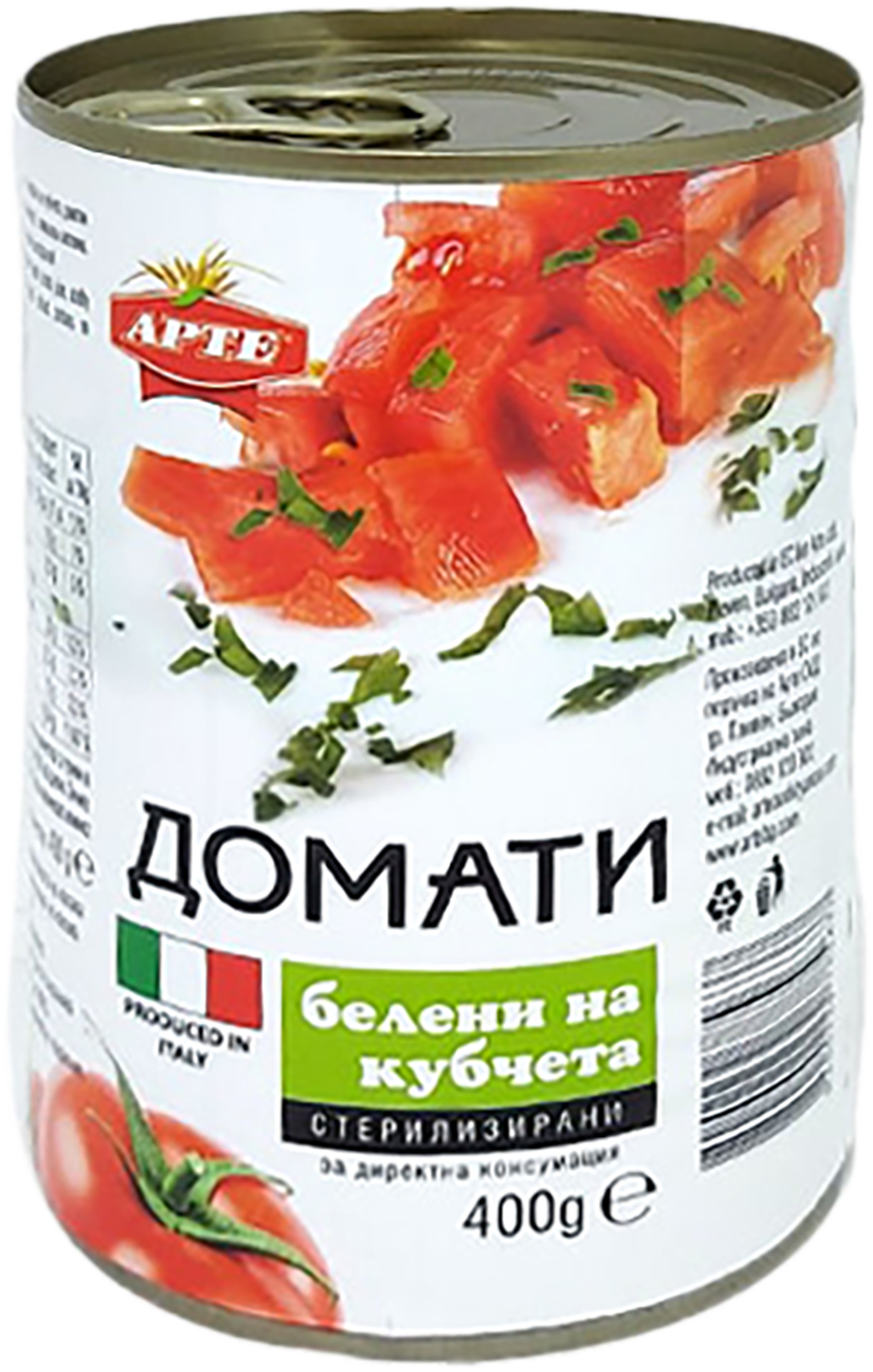 149746 - ДОМАТИ АРТЕ 400ГР БЕЛЕНИ НА КУБЧЕТА Домати Арте на кубчета 400 гр. - Image 1